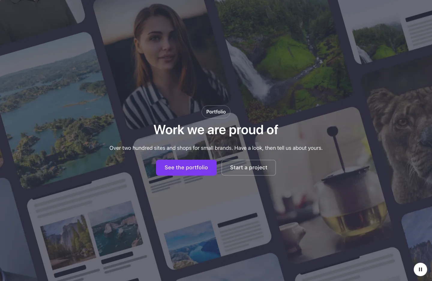 Elements · Marquee wall cover, with the site in dark mode