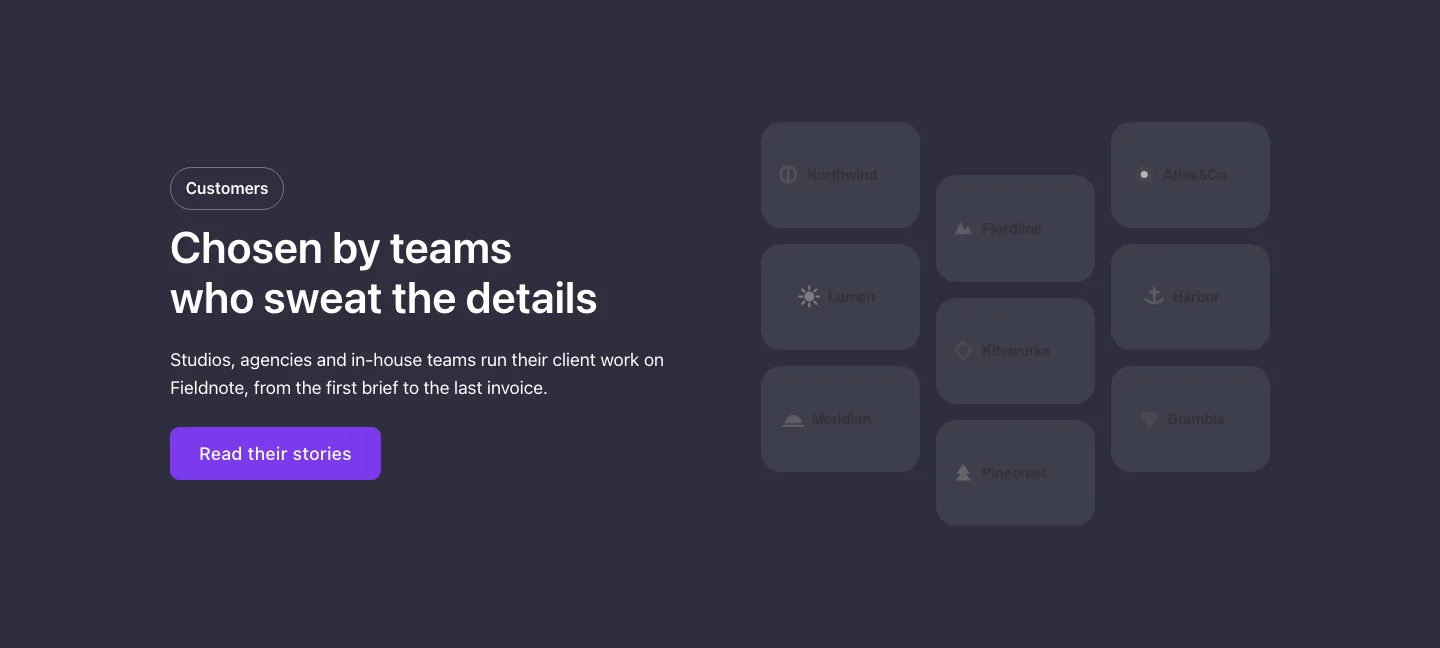 Logos · Intro split, with the site in dark mode