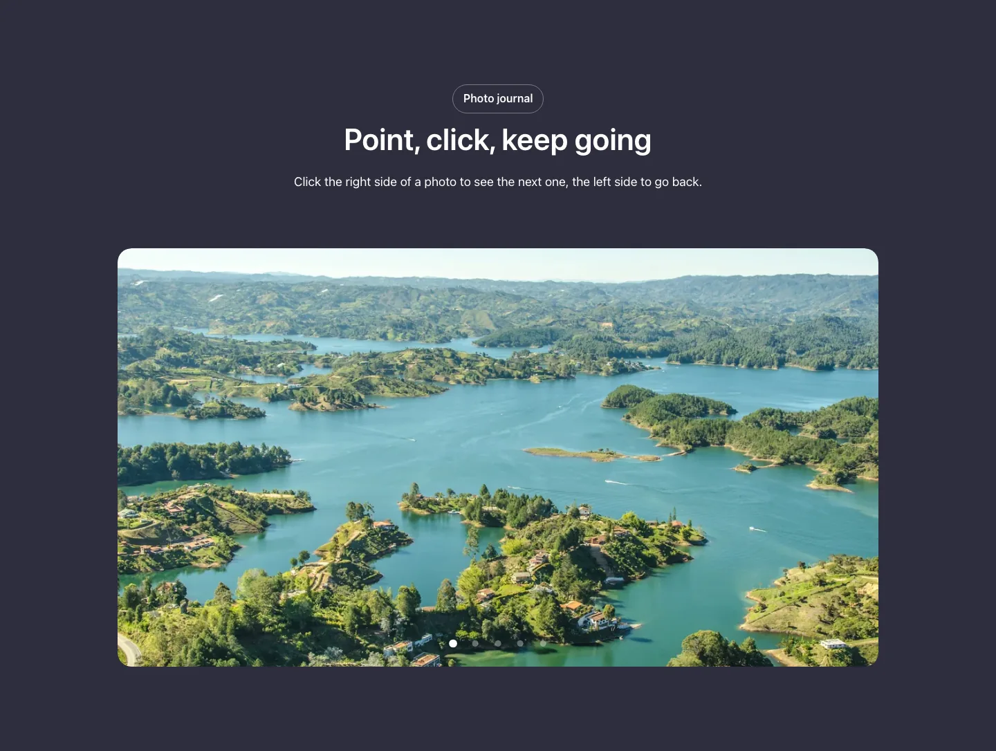 Elements · Cursor slider, with the site in dark mode
