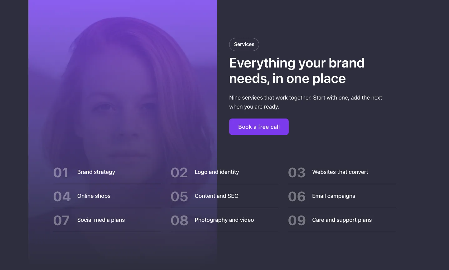 Elements · List numbered, with the site in dark mode