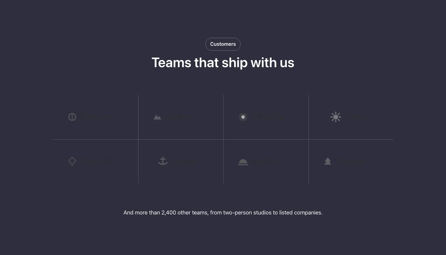 Logos · Grid, with the site in dark mode