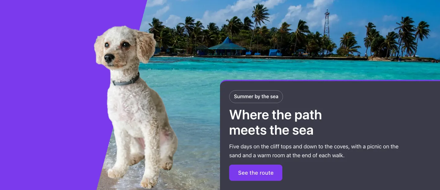 Text media · Overlap, with the site in dark mode