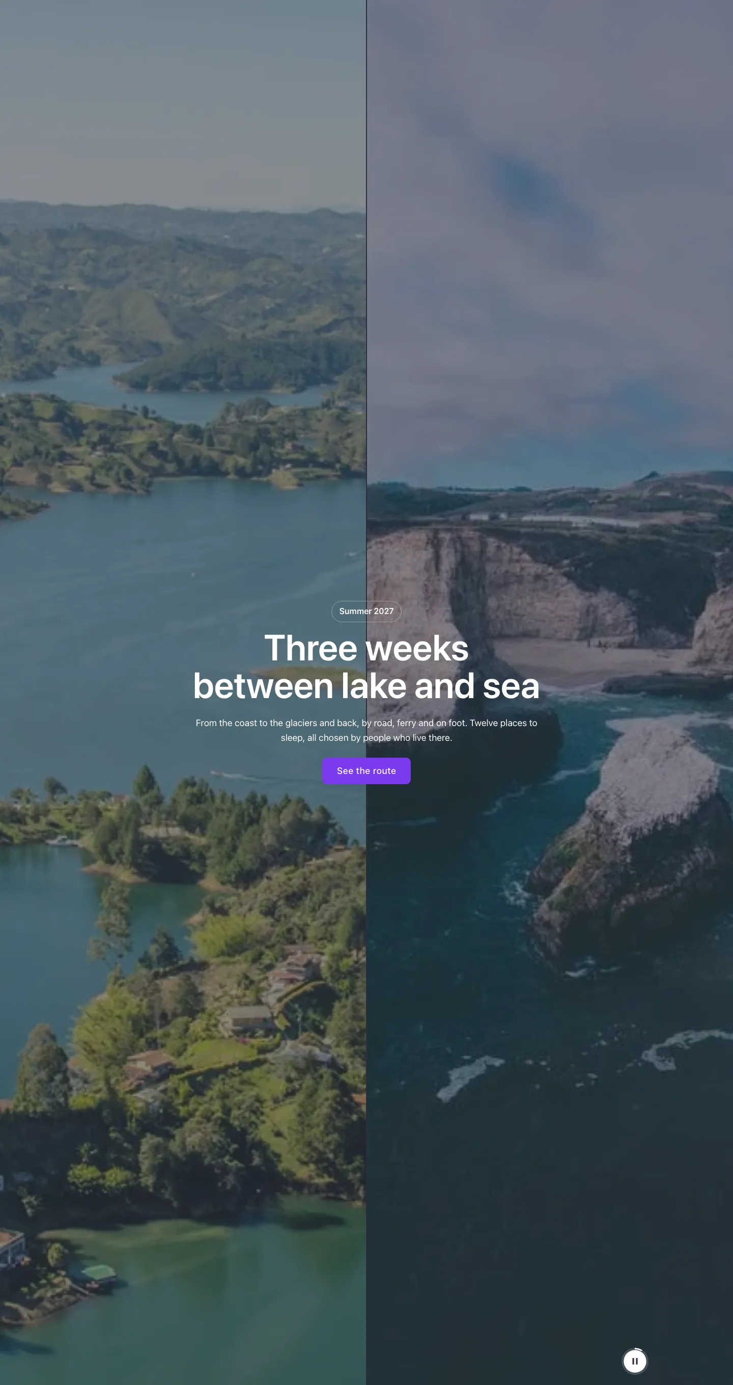 Hero · Slideshow (double), with the site in dark mode