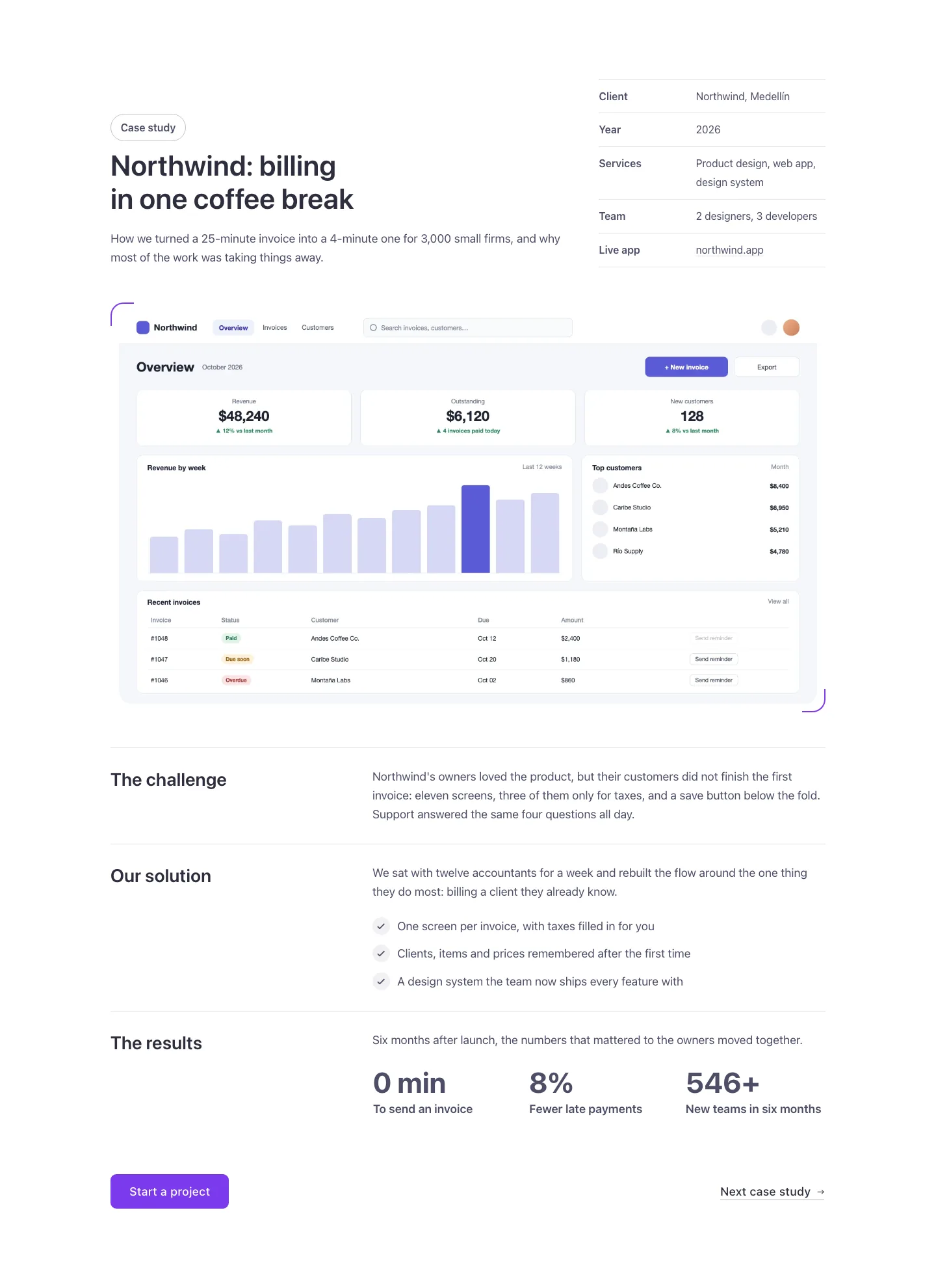 Text-media · Project case study, desktop at 1440px wide