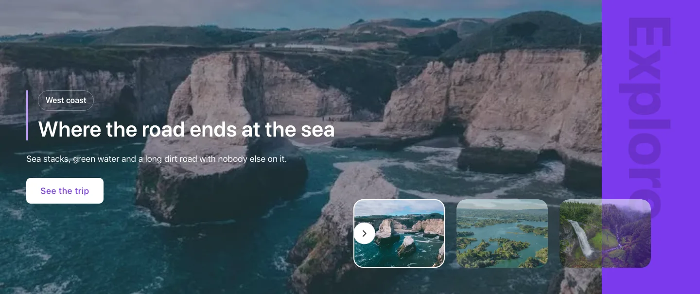 Elements · Thumbnail slider, desktop at 1440px wide