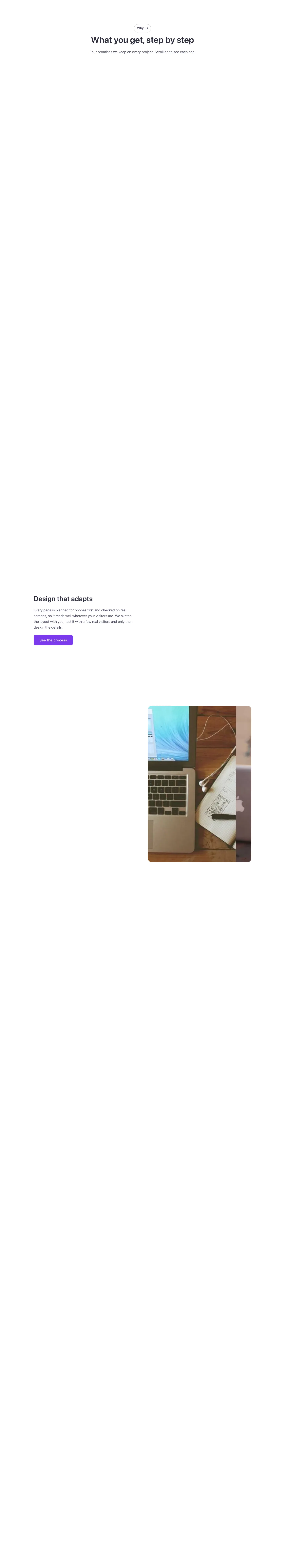 Elements · Sticky photos, desktop at 1440px wide
