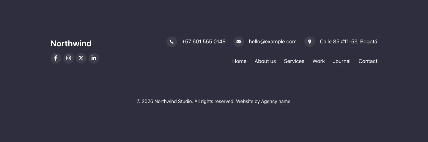 Footer · Inline, desktop at 1440px wide