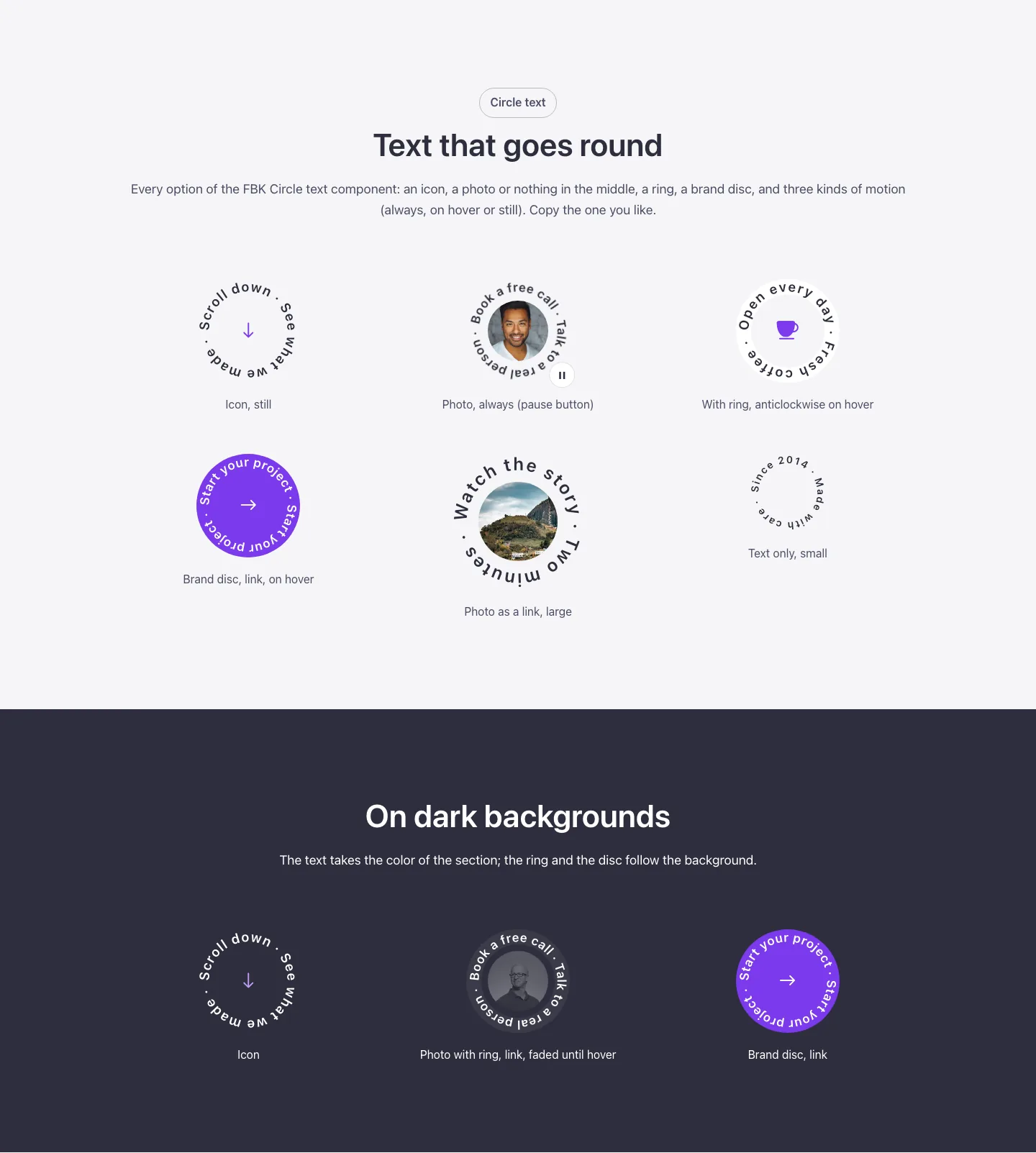 Elements · Circle text, desktop at 1440px wide