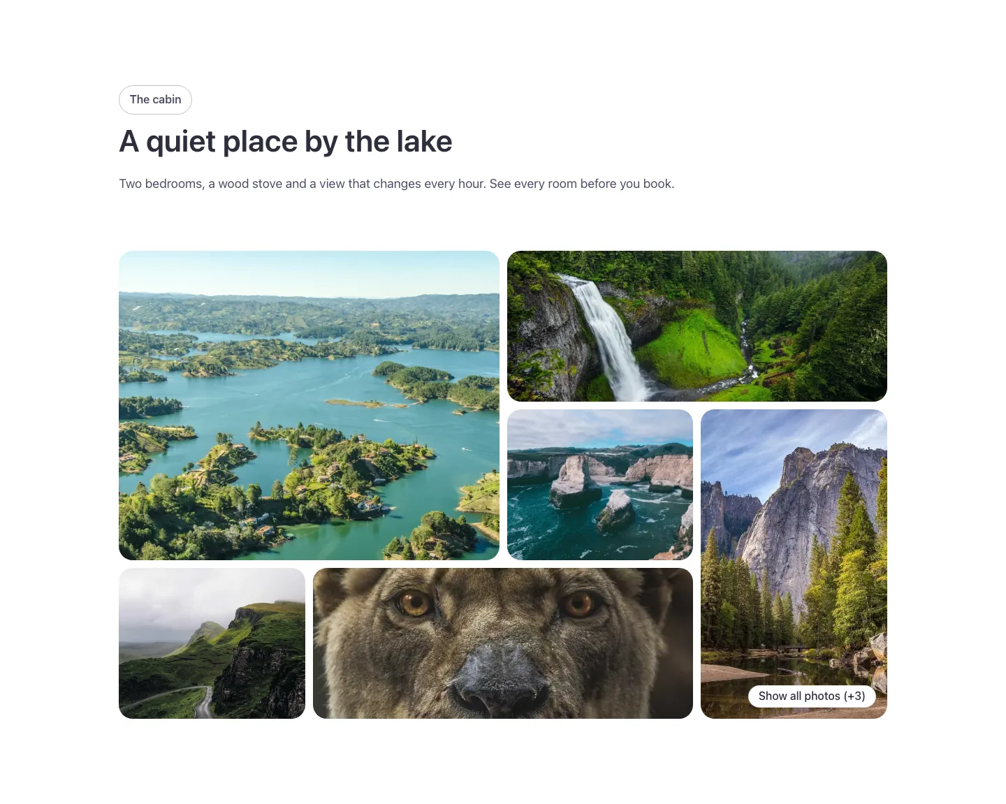 Gallery · Show all photos bento, desktop at 1440px wide