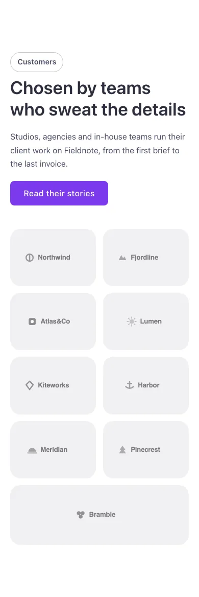 Logos · Intro split, on a phone at 390px wide