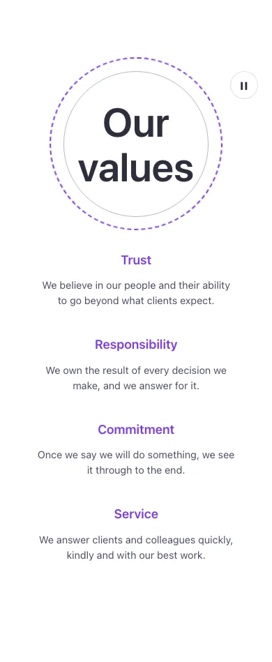 Stats · Values ring, on a phone at 390px wide