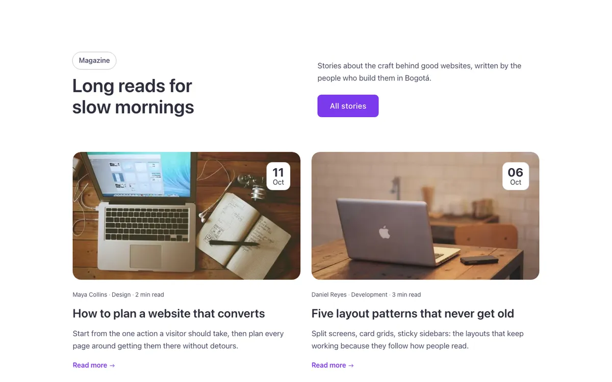 Blog · Editorial grid