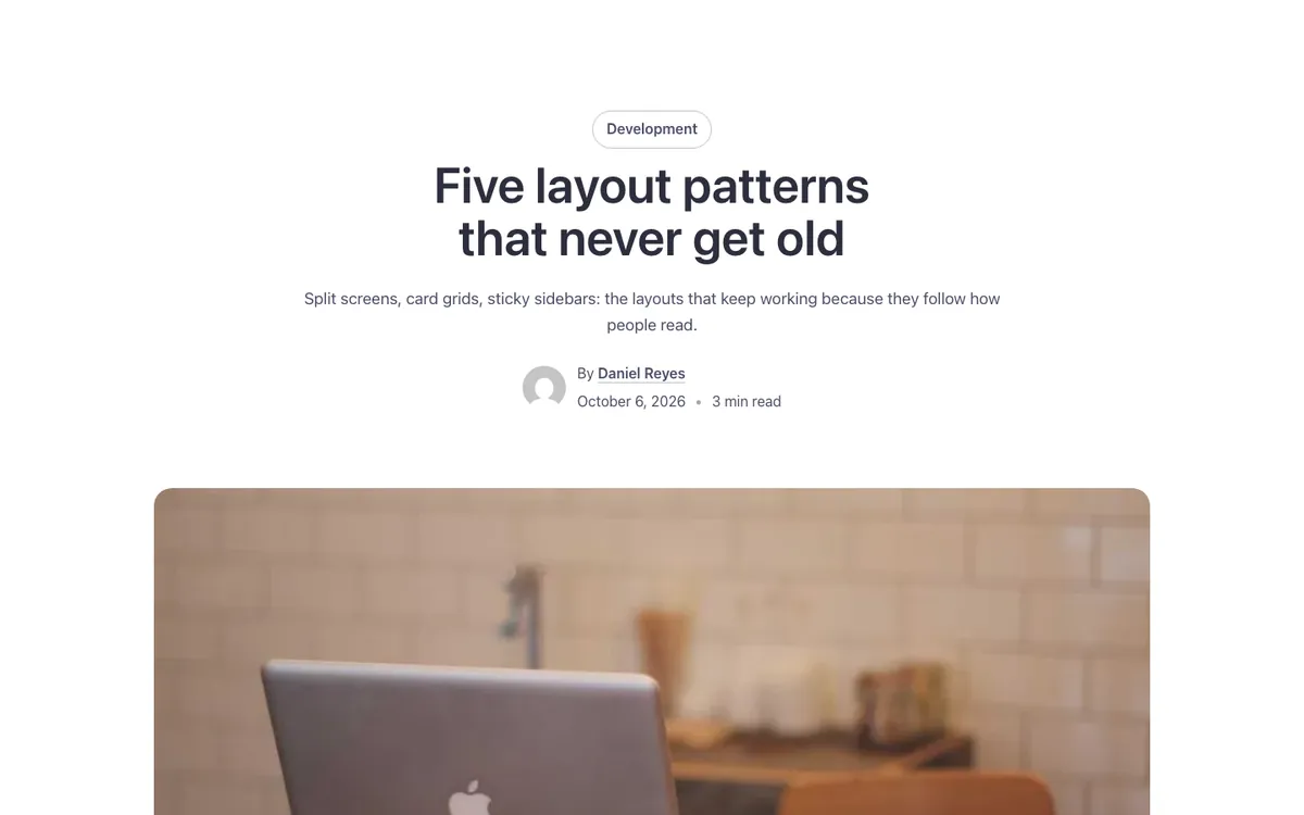 Blog · Single post with sidebar