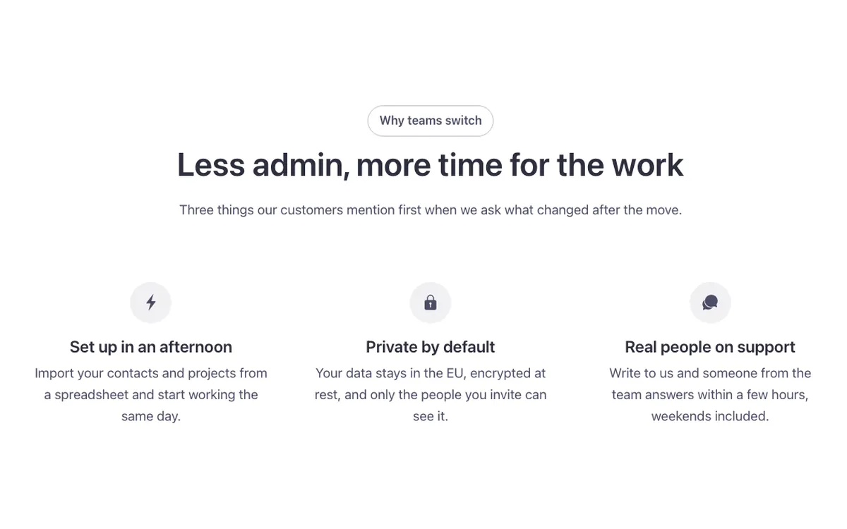 Features · 3 columns