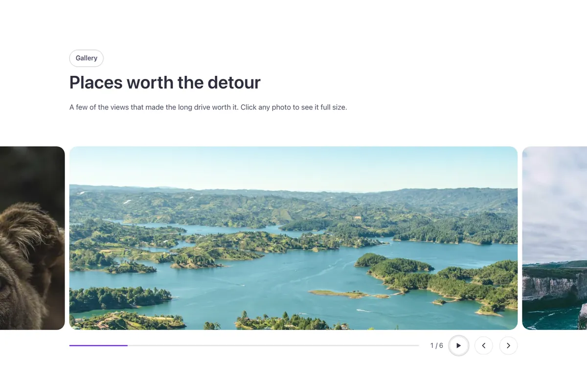 Gallery · Auto-width slider