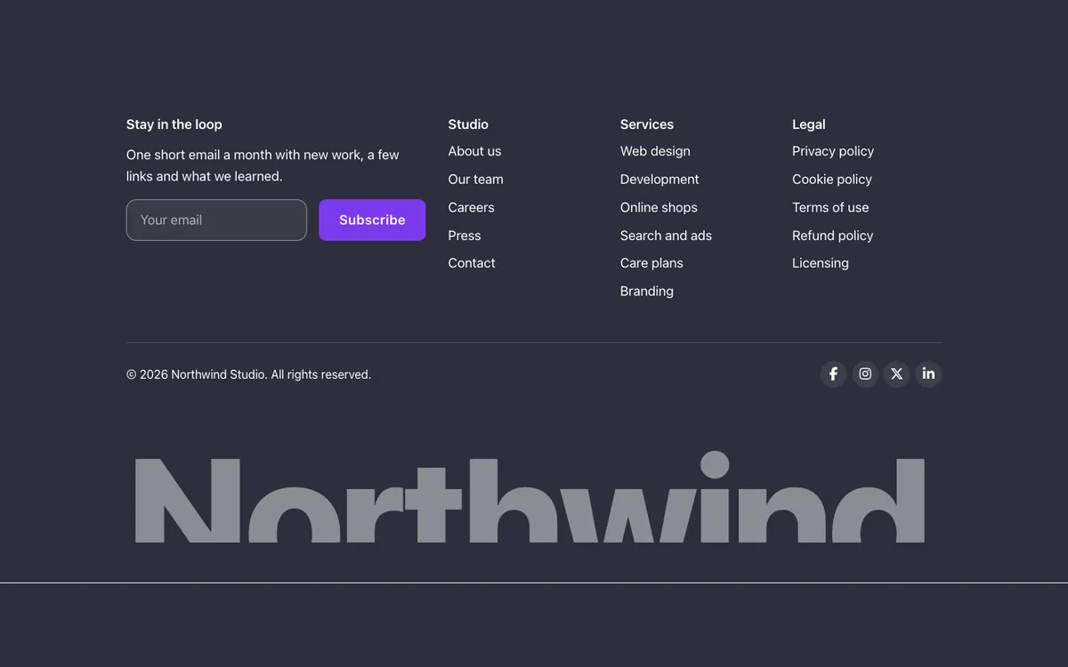 Footer · Big type