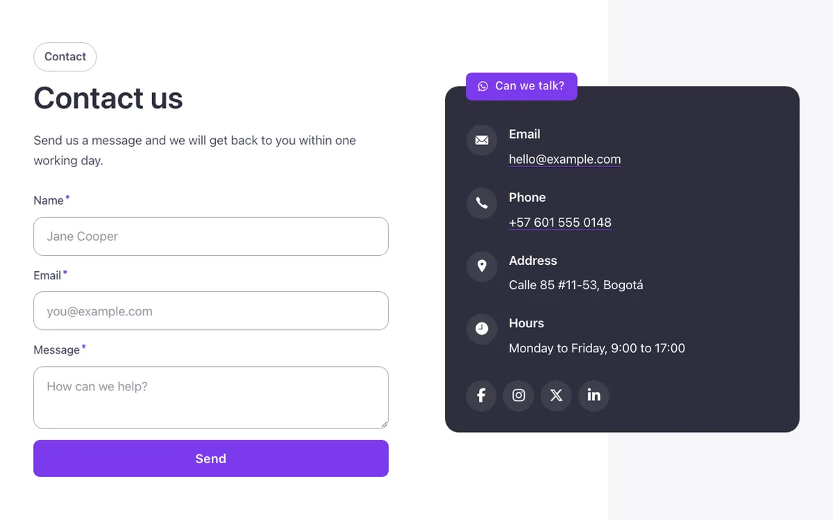 Contact · Card