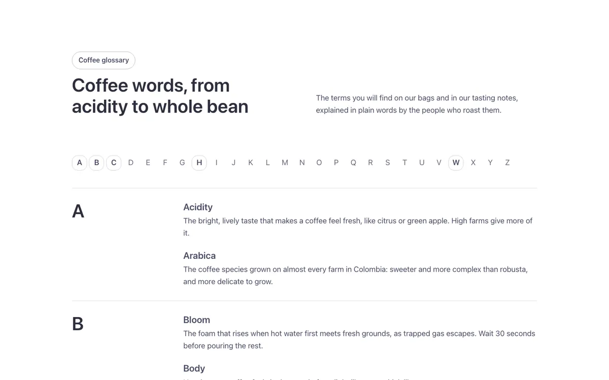 Text-media · Glossary A–Z