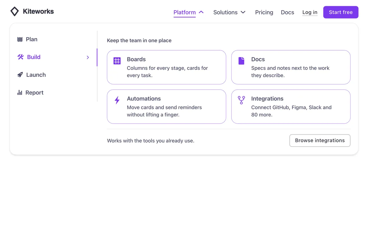 Header · Mega menu tabs