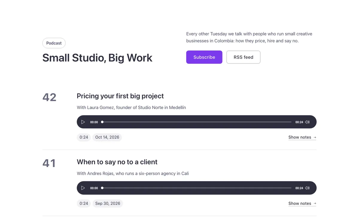 Blog · Podcast episodes