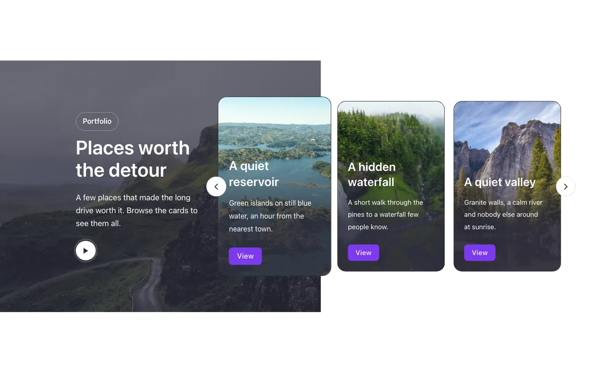 Elements · Card carousel