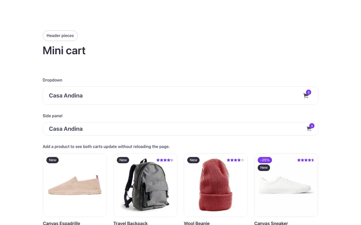 Woo · Mini cart