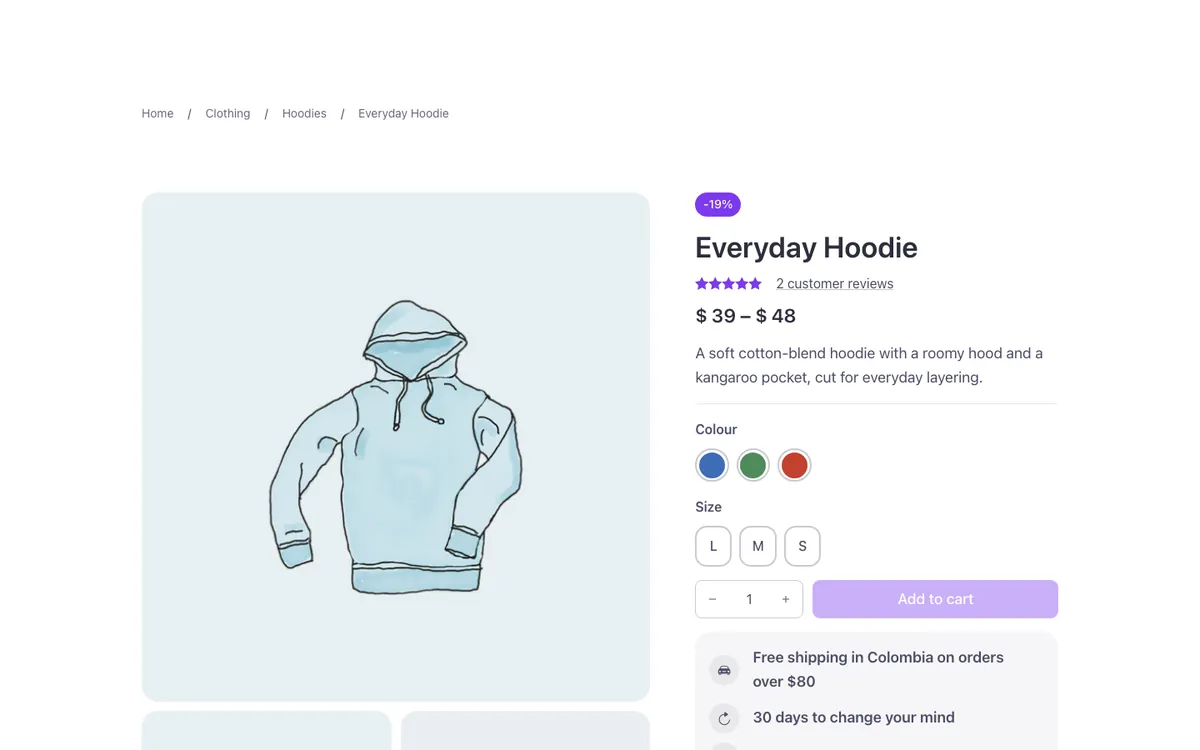 Woo · Product page with sticky summary