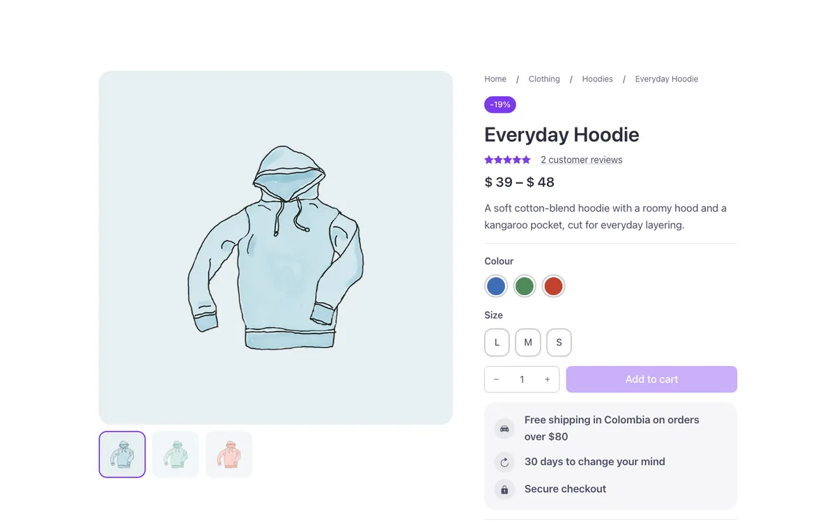 Woo · Product page