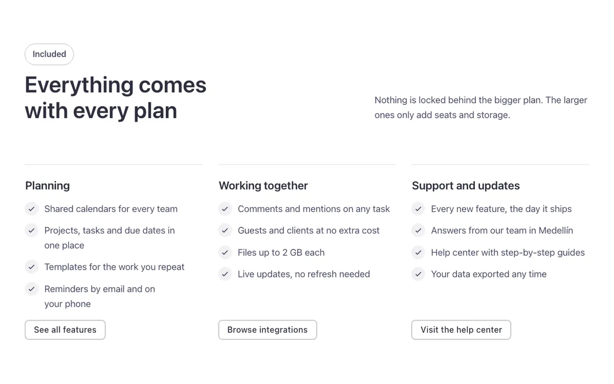Features · Check groups