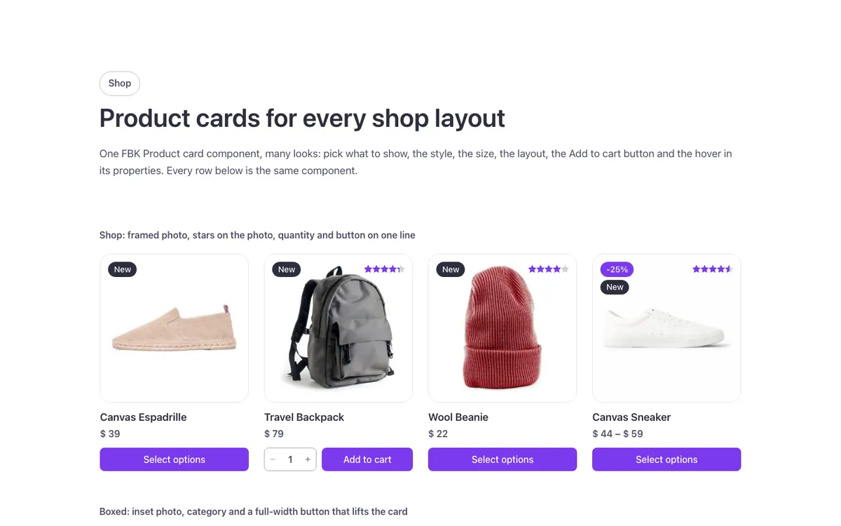 Woo · Product cards