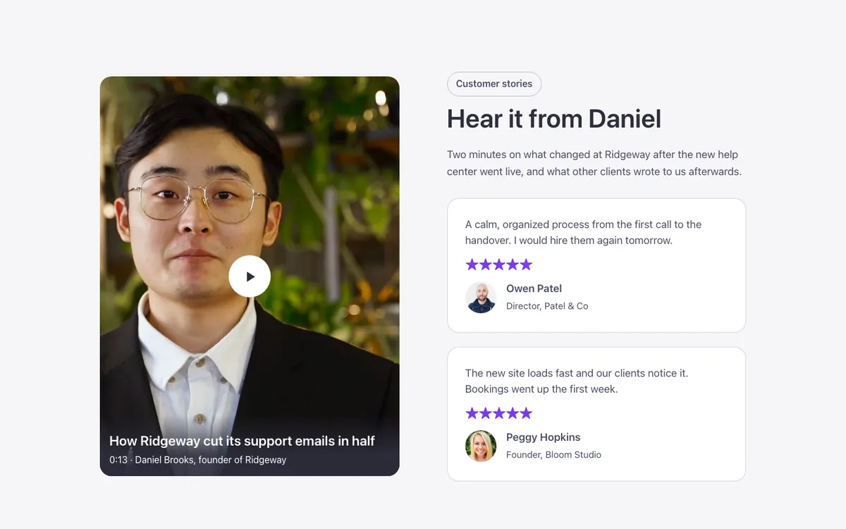 Testimonials · Video