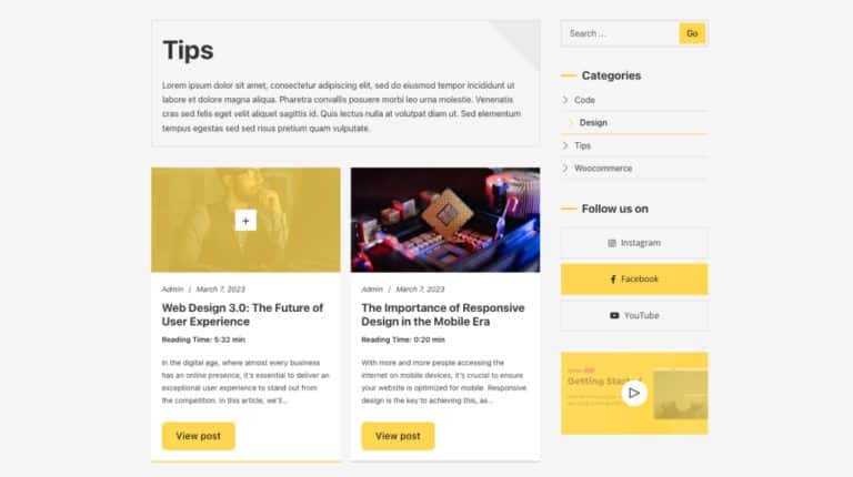 Blog template Bricks builder