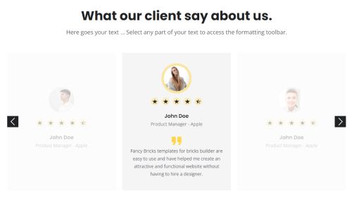 testimonial slider bricks