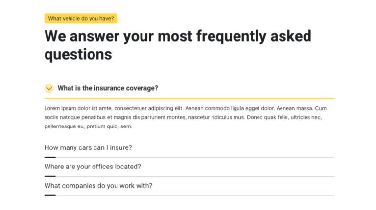 FAQs accordion template Bricks