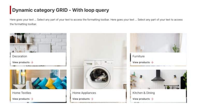 Woocommerce category GRID - bricks builder