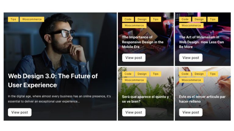 Post blog grid bricks builder