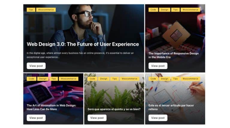 Post blog grid bricks builder