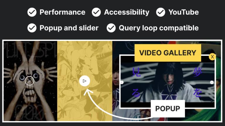 Video gallery bricks builder template