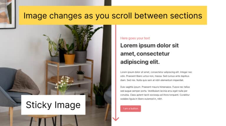 Sticky section template bricks builder