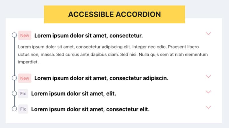 Accessible Accordion Timeline bricks builder template