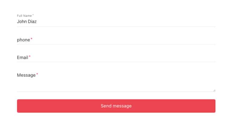 Floating label form bricks builder