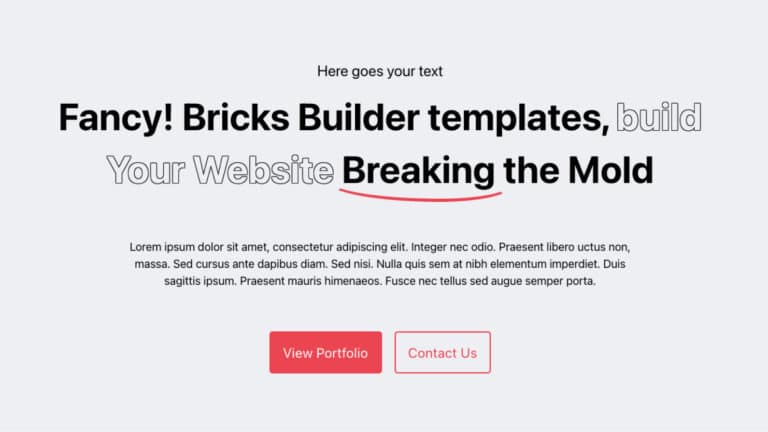 Hero section Bricks Builder