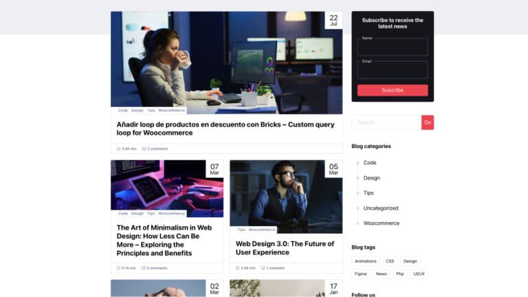 Blog Archive Bricks Builder