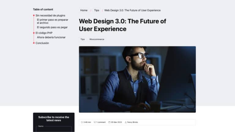 Blog template Bricks Builder