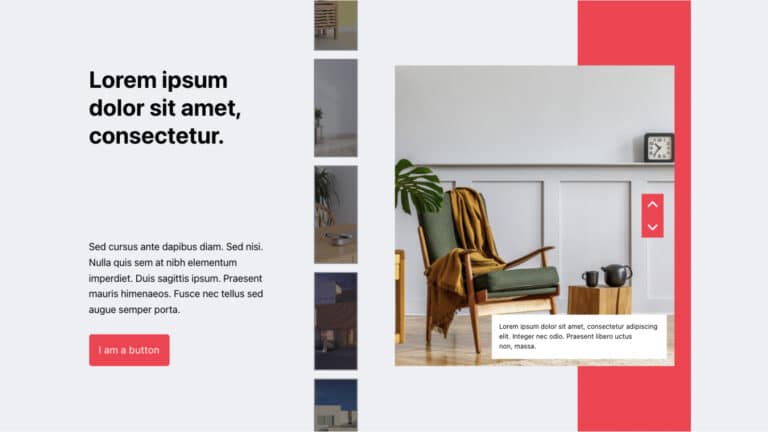 Slider with thumbnails bricks builder