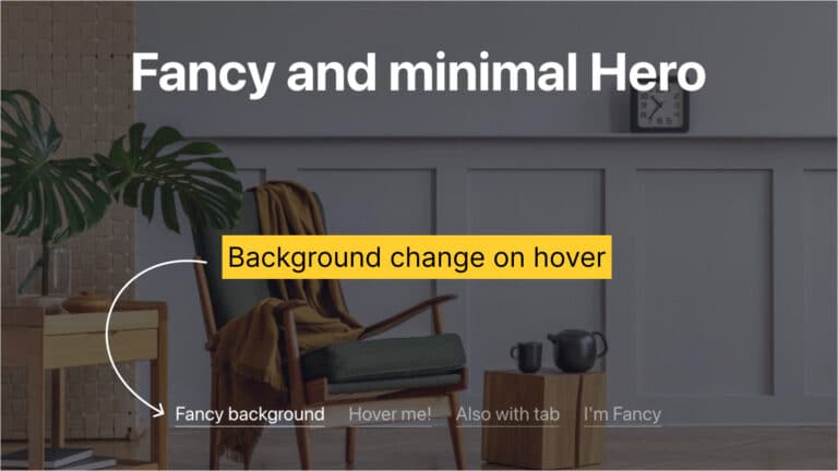 Hero minimal hover