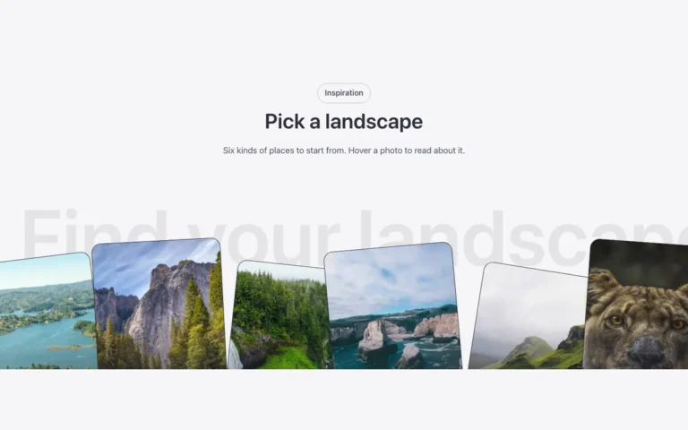 Preview of the unfold template: a cards section for Bricks Builder with a row of overlapping photo cards, tilted and sunk half into the bottom edge