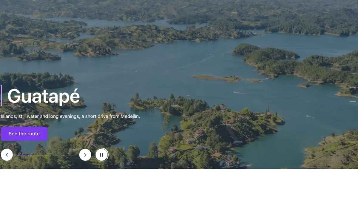 Preview of the fullscreen slider template: a slider template for Bricks Builder