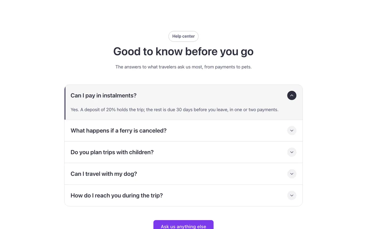 Preview of the box template: an FAQ accordion for Bricks Builder with a centered intro