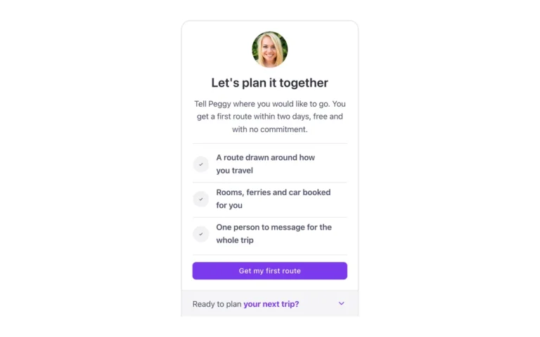 Preview of the floating bar template: a CTA section for Bricks Builder with a tab fixed to the bottom-left edge of the screen, carrying a question and an arrow